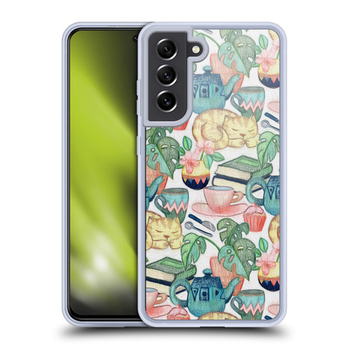 Micklyn Le Feuvre Patterns 2 Lazy Afternoon A Chalk Pastel Illustration Soft Gel Case for Samsung Galaxy S21 FE 5G & MagSafe