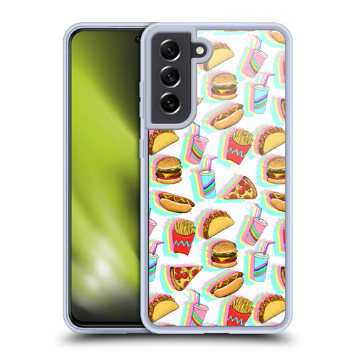 Micklyn Le Feuvre Patterns 2 Rainbow Fast Food Soft Gel Case for Samsung Galaxy S21 FE 5G & MagSafe