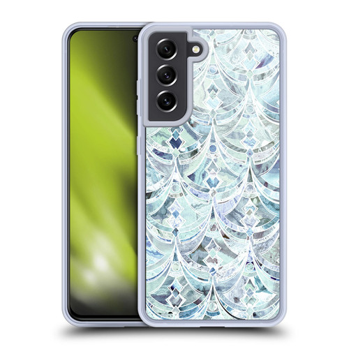 Micklyn Le Feuvre Marble Patterns Ice And Diamonds Art Deco Pattern Soft Gel Case for Samsung Galaxy S21 FE 5G & MagSafe