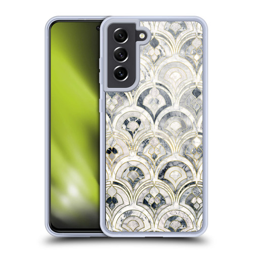 Micklyn Le Feuvre Marble Patterns Monochrome Art Deco Tiles Soft Gel Case for Samsung Galaxy S21 FE 5G & MagSafe