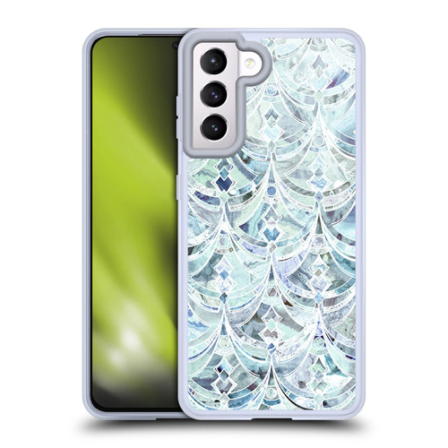 Micklyn Le Feuvre Marble Patterns Ice And Diamonds Art Deco Pattern Soft Gel Case for Samsung Galaxy S21 5G & MagSafe