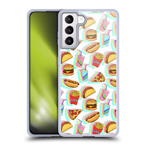 Micklyn Le Feuvre Patterns 2 Rainbow Fast Food Soft Gel Case for Samsung Galaxy S21+ 5G & MagSafe
