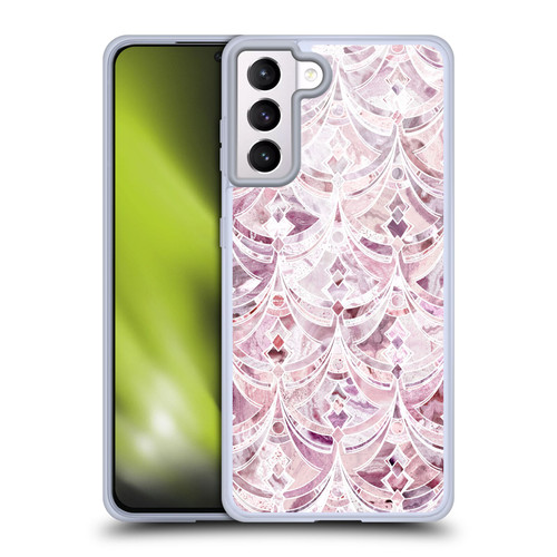 Micklyn Le Feuvre Marble Patterns Berry Frosting Art Deco Pattern Soft Gel Case for Samsung Galaxy S21+ 5G & MagSafe