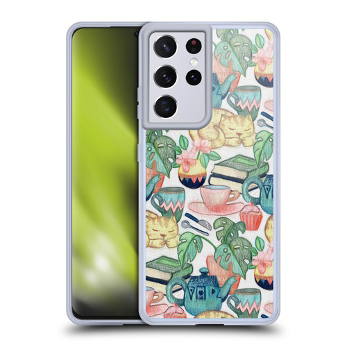 Micklyn Le Feuvre Patterns 2 Lazy Afternoon A Chalk Pastel Illustration Soft Gel Case for Samsung Galaxy S21 Ultra 5G & MagSafe