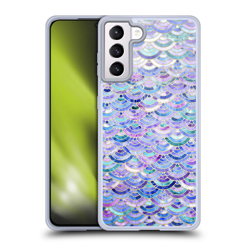 Micklyn Le Feuvre Marble Patterns Mosaic In Amethyst And Lapis Lazuli Soft Gel Case for Samsung Galaxy S21+ 5G & MagSafe