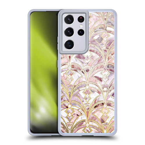Micklyn Le Feuvre Marble Patterns Dusty Rose And Coral Art Deco Marbling Pattern Soft Gel Case for Samsung Galaxy S21 Ultra 5G & MagSafe