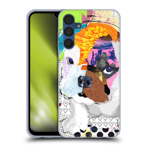 Michel Keck Dogs 3 Bulldog Puppy Soft Gel Case for Samsung Galaxy A15 & MagSafe