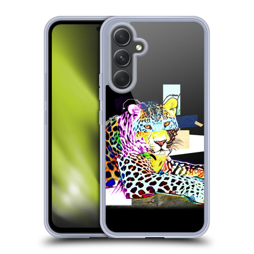 Michel Keck Animal Collage Leopard Soft Gel Case for Samsung Galaxy A54 5G