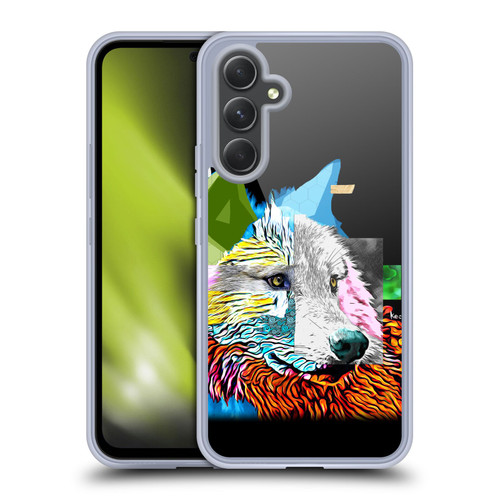 Michel Keck Animal Collage Wolf Soft Gel Case for Samsung Galaxy A54 5G