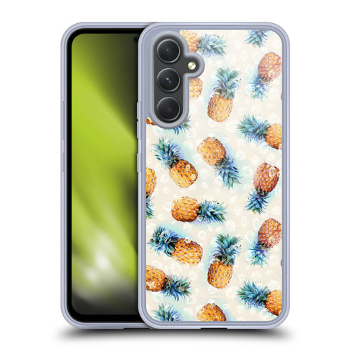 Micklyn Le Feuvre Patterns Pineapples and Crystals Soft Gel Case for Samsung Galaxy A54 5G