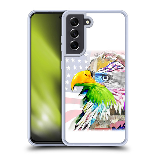 Michel Keck Animal Collage Eagle Soft Gel Case for Samsung Galaxy S21 FE 5G & MagSafe