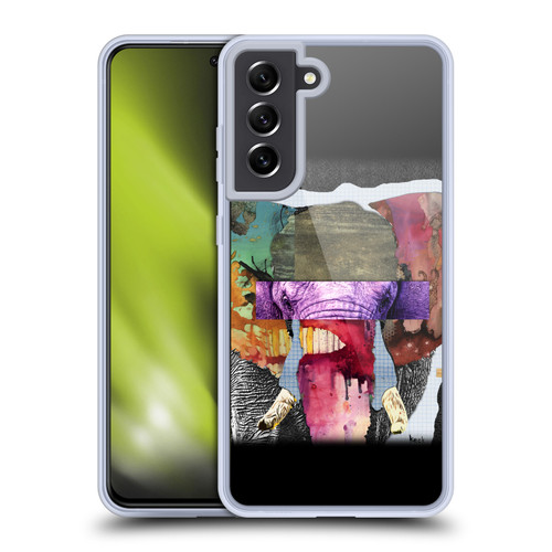 Michel Keck Animal Collage Elephant Soft Gel Case for Samsung Galaxy S21 FE 5G & MagSafe