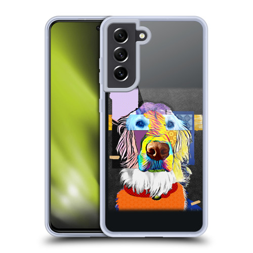 Michel Keck Animal Collage Golden Retriever Soft Gel Case for Samsung Galaxy S21 FE 5G & MagSafe