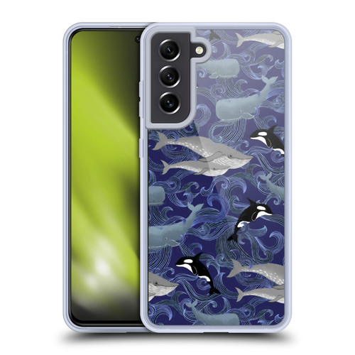 Micklyn Le Feuvre Patterns Giants in Purple Soft Gel Case for Samsung Galaxy S21 FE 5G & MagSafe