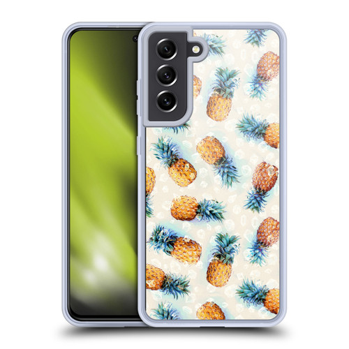 Micklyn Le Feuvre Patterns Pineapples and Crystals Soft Gel Case for Samsung Galaxy S21 FE 5G & MagSafe