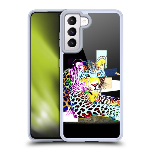 Michel Keck Animal Collage Leopard Soft Gel Case for Samsung Galaxy S21 5G & MagSafe