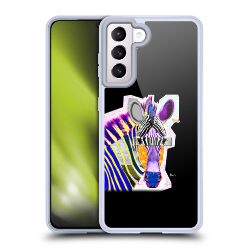 Michel Keck Animal Collage Zebra Soft Gel Case for Samsung Galaxy S21 5G & MagSafe