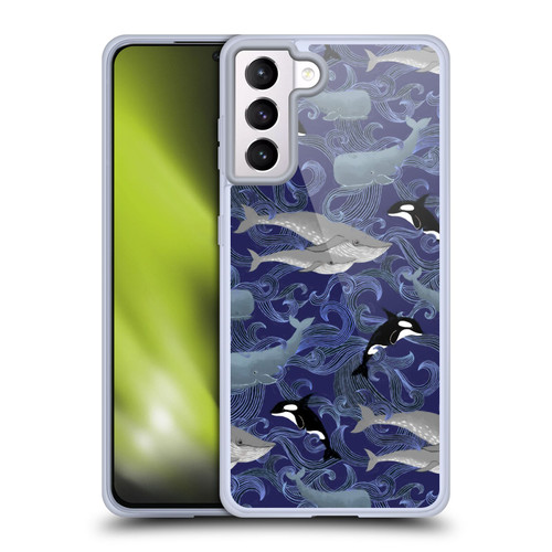 Micklyn Le Feuvre Patterns Giants in Purple Soft Gel Case for Samsung Galaxy S21+ 5G & MagSafe
