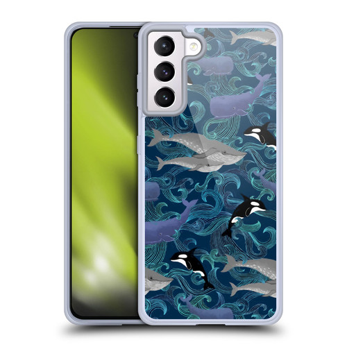 Micklyn Le Feuvre Patterns Giants in Teal Soft Gel Case for Samsung Galaxy S21+ 5G & MagSafe