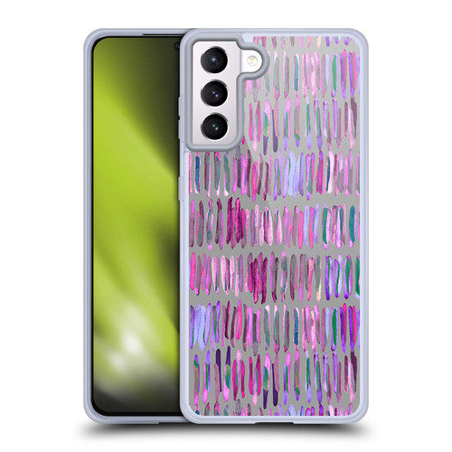 Micklyn Le Feuvre Patterns Messy Watercolour Stripes Soft Gel Case for Samsung Galaxy S21+ 5G & MagSafe