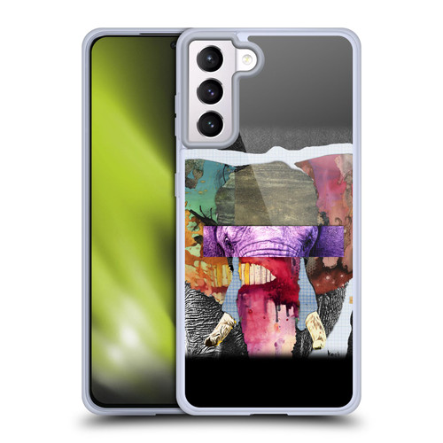 Michel Keck Animal Collage Elephant Soft Gel Case for Samsung Galaxy S21+ 5G & MagSafe
