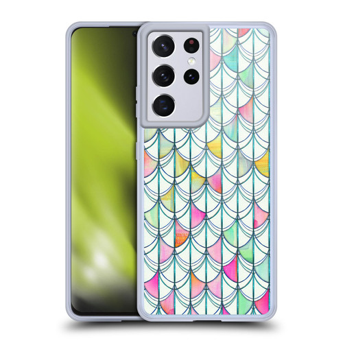 Micklyn Le Feuvre Patterns Fish Scale Cutout Soft Gel Case for Samsung Galaxy S21 Ultra 5G & MagSafe