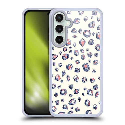 Micklyn Le Feuvre Patterns Navy and Coral Crystals Soft Gel Case for Samsung Galaxy S23 FE 5G & MagSafe