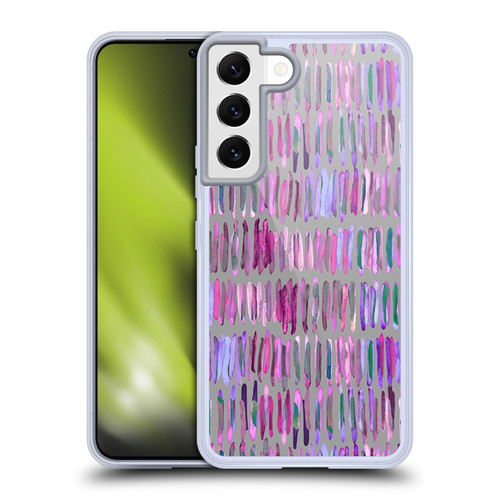 Micklyn Le Feuvre Patterns Messy Watercolour Stripes Soft Gel Case for Samsung Galaxy S22 5G & MagSafe