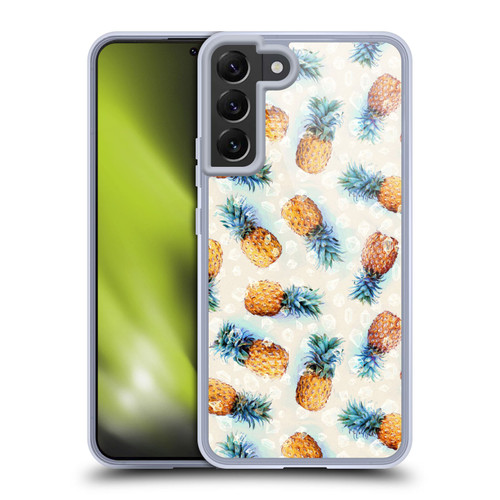 Micklyn Le Feuvre Patterns Pineapples and Crystals Soft Gel Case for Samsung Galaxy S22+ 5G & MagSafe