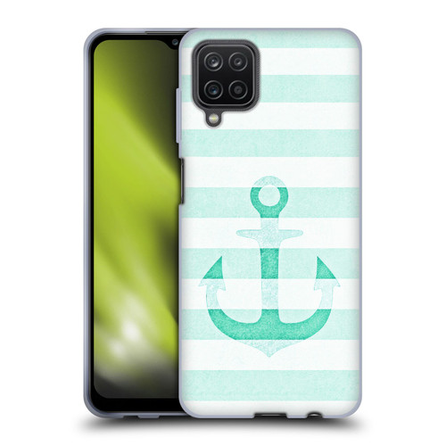 Monika Strigel Vintage Anchors Mint Soft Gel Case for Samsung Galaxy A12 (2020)