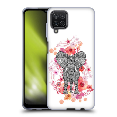 Monika Strigel Animals And Flowers Elephant Aztec Soft Gel Case for Samsung Galaxy A12 (2020)