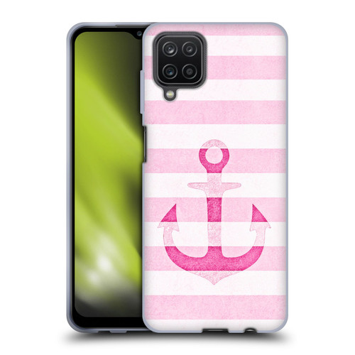 Monika Strigel Vintage Anchors Pink Soft Gel Case for Samsung Galaxy A12 (2020)