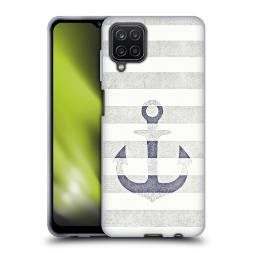 Monika Strigel Vintage Anchors White Soft Gel Case for Samsung Galaxy A12 (2020)