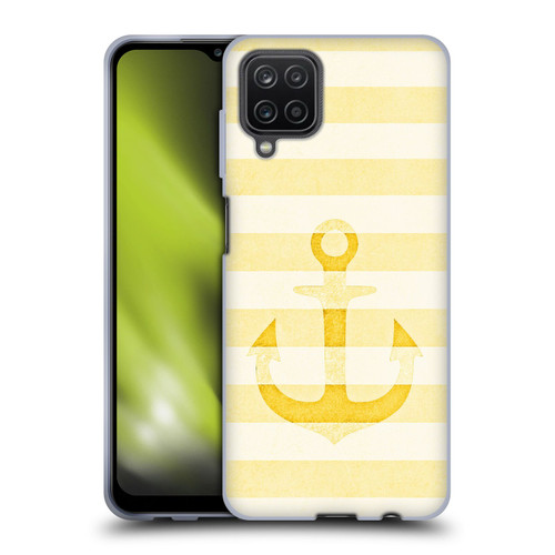 Monika Strigel Vintage Anchors Yellow Soft Gel Case for Samsung Galaxy A12 (2020)