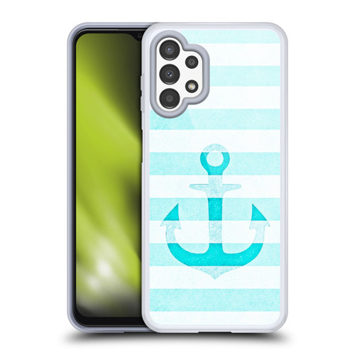 Monika Strigel Vintage Anchors Aqua Soft Gel Case for Samsung Galaxy A13 (2022)