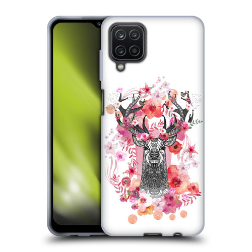 Monika Strigel Animals And Flowers Stag Aztec Soft Gel Case for Samsung Galaxy A12 (2020)