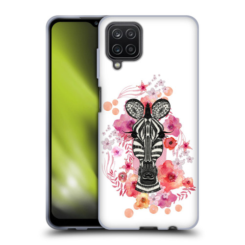 Monika Strigel Animals And Flowers Zebra Soft Gel Case for Samsung Galaxy A12 (2020)
