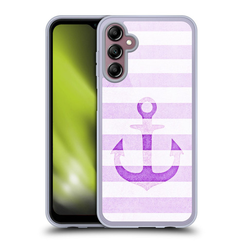 Monika Strigel Vintage Anchors Lavender Soft Gel Case for Samsung Galaxy A14 5G