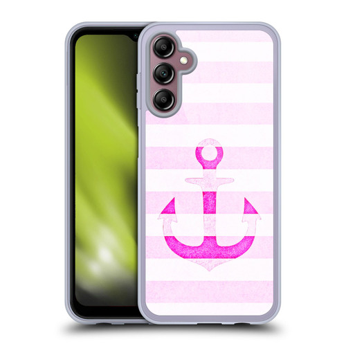 Monika Strigel Vintage Anchors Neon Pink Soft Gel Case for Samsung Galaxy A14 5G