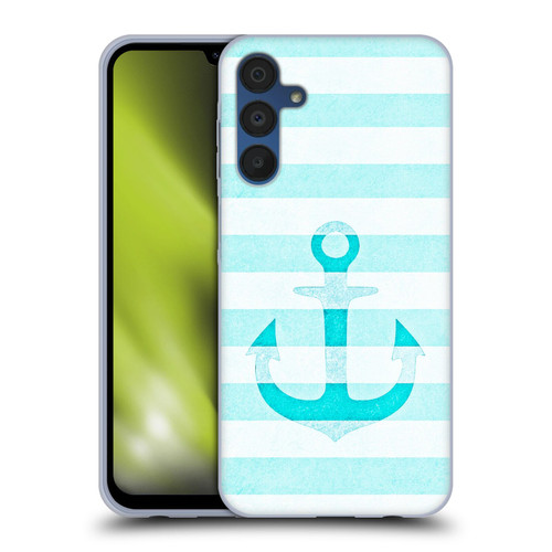 Monika Strigel Vintage Anchors Aqua Soft Gel Case for Samsung Galaxy A15 & MagSafe