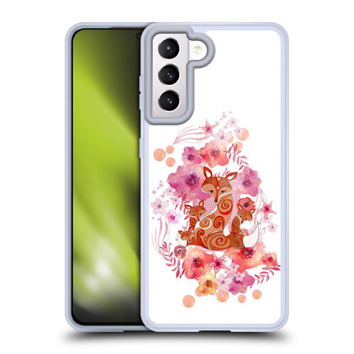 Monika Strigel Animals And Flowers Fox Family Soft Gel Case for Samsung Galaxy S21 5G & MagSafe