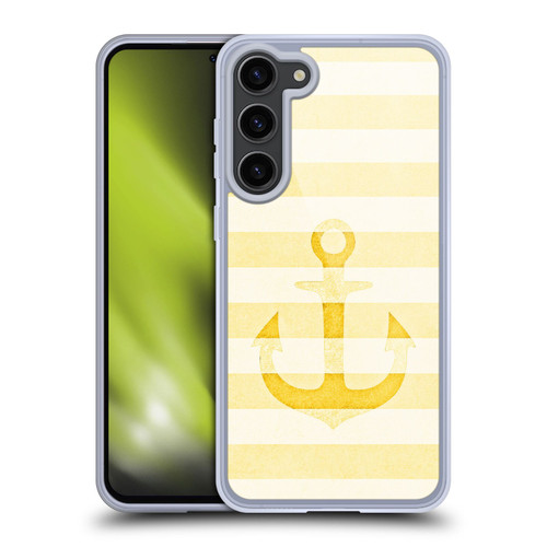 Monika Strigel Vintage Anchors Yellow Soft Gel Case for Samsung Galaxy S23+ 5G & MagSafe