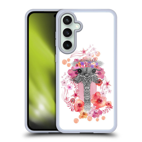 Monika Strigel Animals And Flowers Ostrich Aztec Soft Gel Case for Samsung Galaxy S23 FE 5G & MagSafe