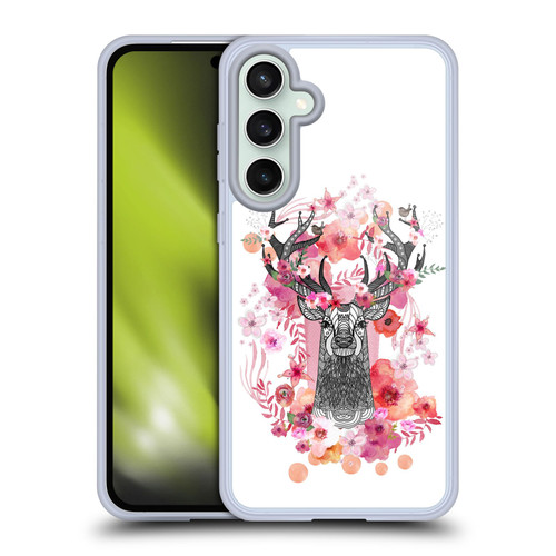 Monika Strigel Animals And Flowers Stag Aztec Soft Gel Case for Samsung Galaxy S23 FE 5G & MagSafe