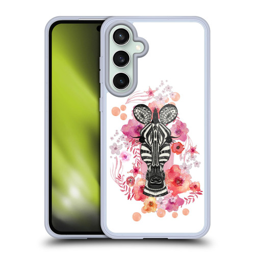 Monika Strigel Animals And Flowers Zebra Soft Gel Case for Samsung Galaxy S23 FE 5G & MagSafe