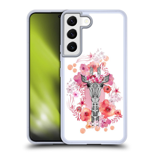 Monika Strigel Animals And Flowers Giraffe Soft Gel Case for Samsung Galaxy S22 5G & MagSafe