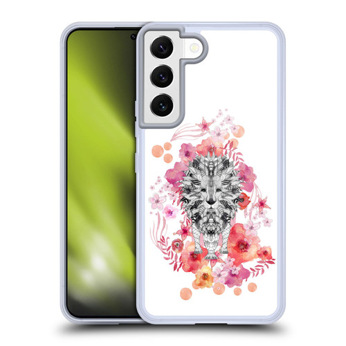 Monika Strigel Animals And Flowers Lion Soft Gel Case for Samsung Galaxy S22 5G & MagSafe