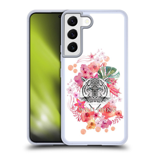 Monika Strigel Animals And Flowers Tiger Soft Gel Case for Samsung Galaxy S22 5G & MagSafe