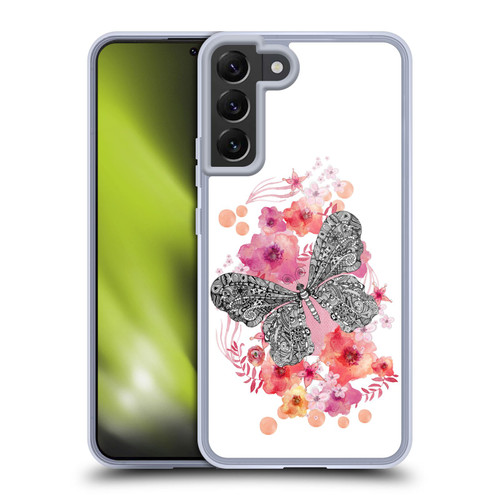 Monika Strigel Animals And Flowers Butterfly Soft Gel Case for Samsung Galaxy S22+ 5G & MagSafe