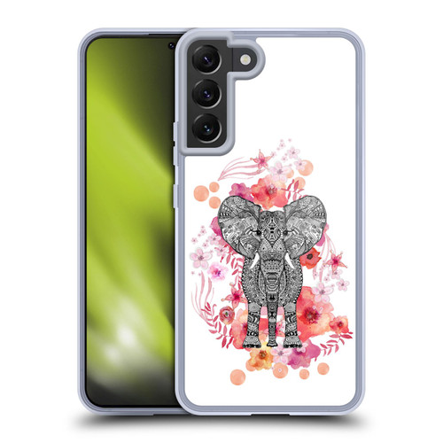 Monika Strigel Animals And Flowers Elephant Aztec Soft Gel Case for Samsung Galaxy S22+ 5G & MagSafe